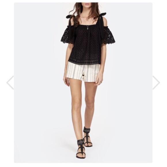 Ulla Johnson Blythe Eyelet Cold Shoulder Top - Picture 1 of 9